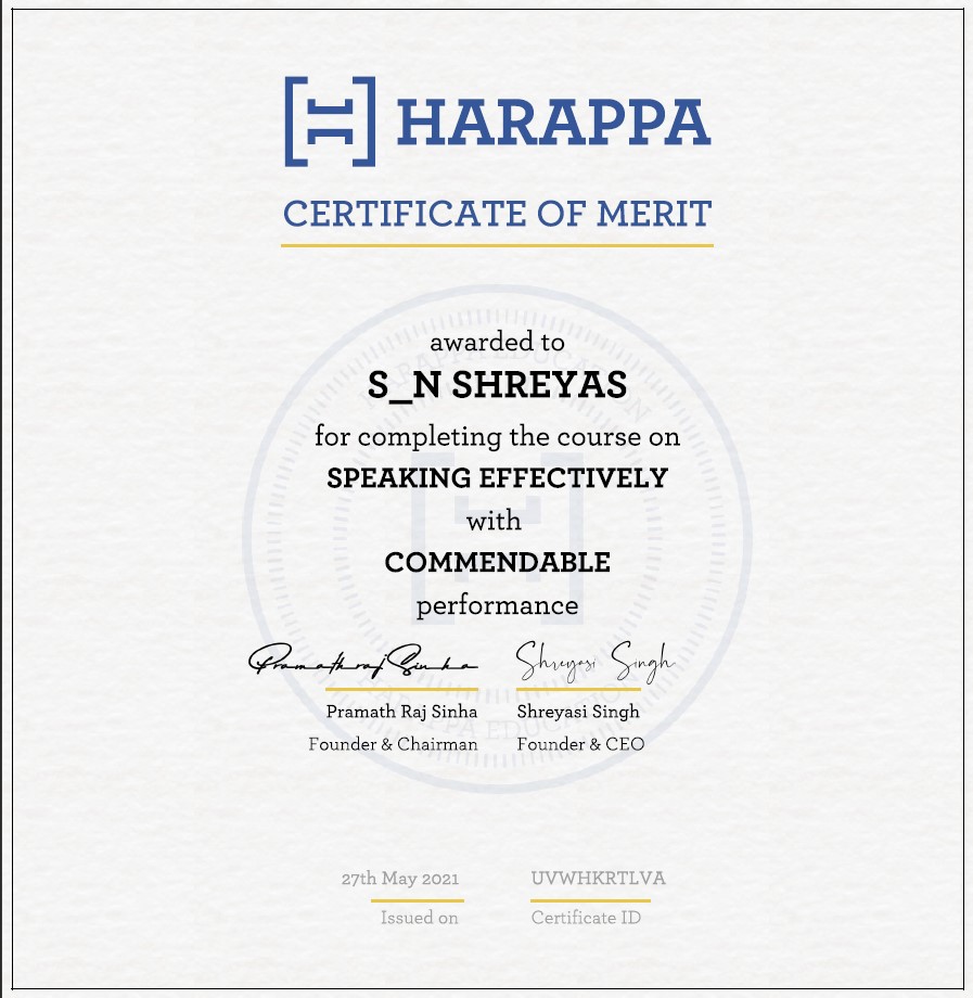 Harrapa Speaking Effectively